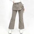 thumbnail image 2 of BXSRUTA Girls Boys 2-in-1 Flare Pants with Elastic Waistband Cotton Casual Pull on Pants for Toddler Kids 2 Pack, 2 of 8