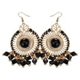 thumbnail image 2 of Eosunjian 1 Pair Women Hook Earrings Colorful Ethnic Anti-deformed Bohemia Style Tassel Drop Earrings Female Jewelry Black, 2 of 13
