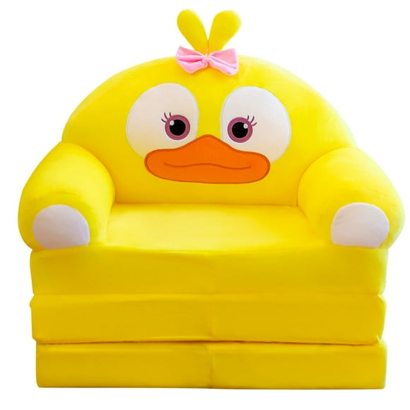 Kids Sofa Cushion Plush Foldable Backrest Armchair 2 In 1 Kids Couches and Sofas Fold out Cute Cartoon Lazy Sofa For Living Room Bedroom Yak Gear Seat