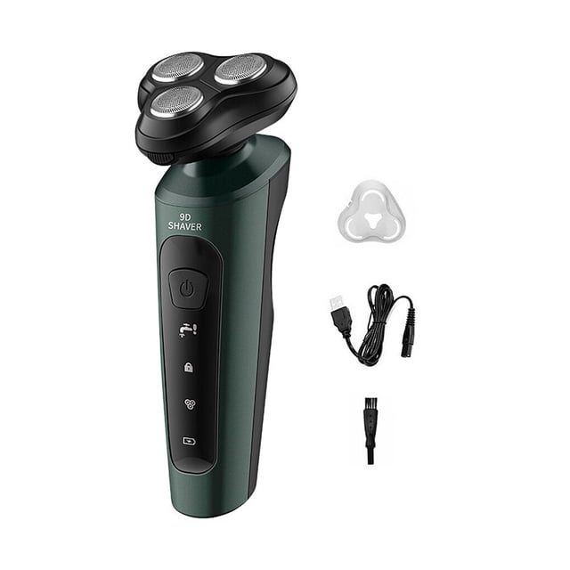 Qarigey Afeitadora eléctrica Cortadora de barba inalámbrica para hombres Juegos de afeitado Verde Estándar