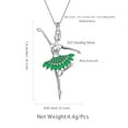 thumbnail image 4 of Ballerina Tiny Dancer Pendant Necklace May Birthstone Green Zirconia 925 Sterling Silver Women Christmas Valentine's Day Birthday Gifts for Daughter Juwaliy, 4 of 8