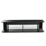 Hommpa LED TV Stand TV Cabinet for TVs up to 65 with Side Bookshelf and 4 Open Shelves Modern Television Media Console Entertainment Center