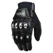 ILM Alloy Steel Knuckle Motorcycle Motorbike Powersports Racing Tactical Paintball Gloves for Unisex Black