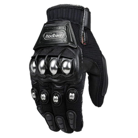 ILM Alloy Steel Knuckle Motorcycle Motorbike Powersports Racing Tactical Paintball Gloves for Unisex Black