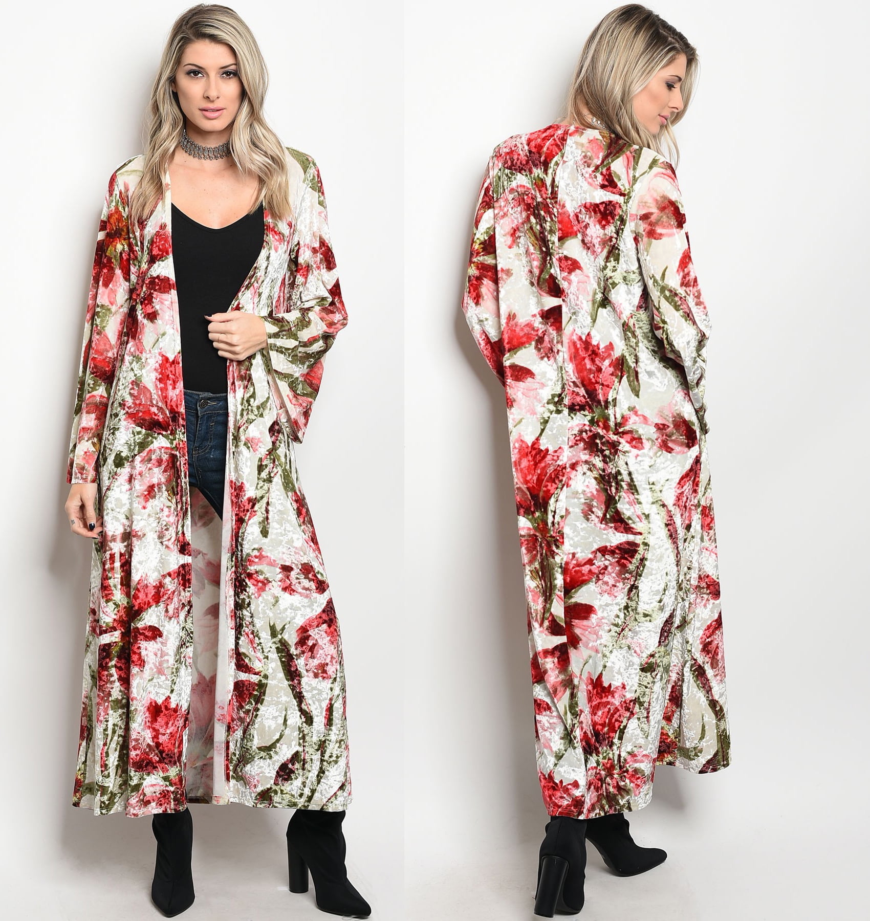 velvet maxi kimono