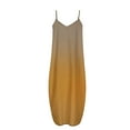 thumbnail image 4 of SMihono Robe Maxi Bohème d'Été pour Femmes Grande Taille Mode pour Femmes à Bretelles Taille Mi-Haute Col en V Sans Manches à Rayures Imprimées Ajustée Robe Longue de Plage Robe Évasée de Plage, 4 of 5