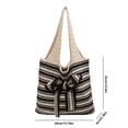 thumbnail image 4 of 9060 Bolso Informal A Rayas Punto Con Lazo Bolso Hombro Gran Capacidad (negro), 4 of 6