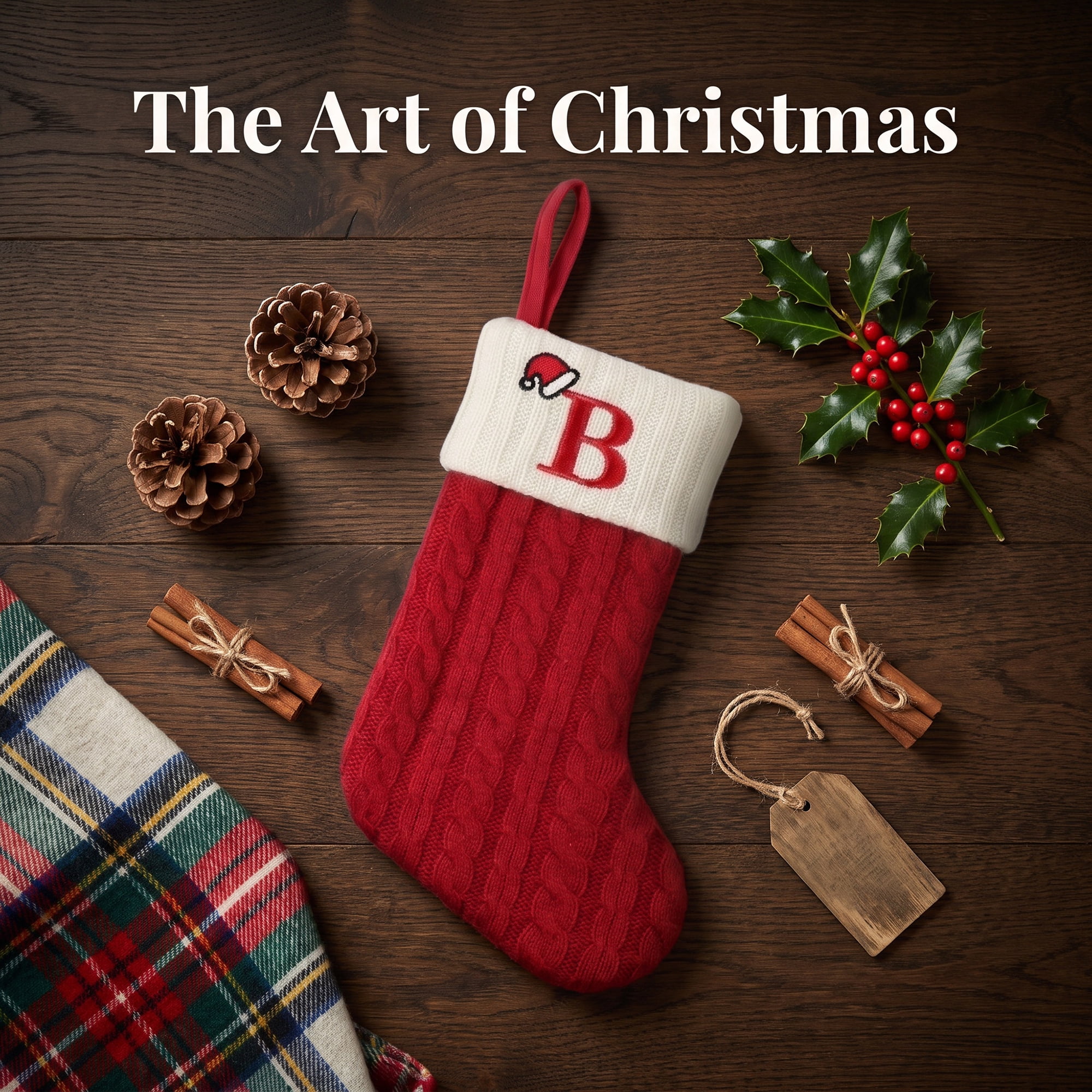 Unique Bargains Cartoon Christmas Luxury Grand Hearth Accent Stocking Letter B 8"