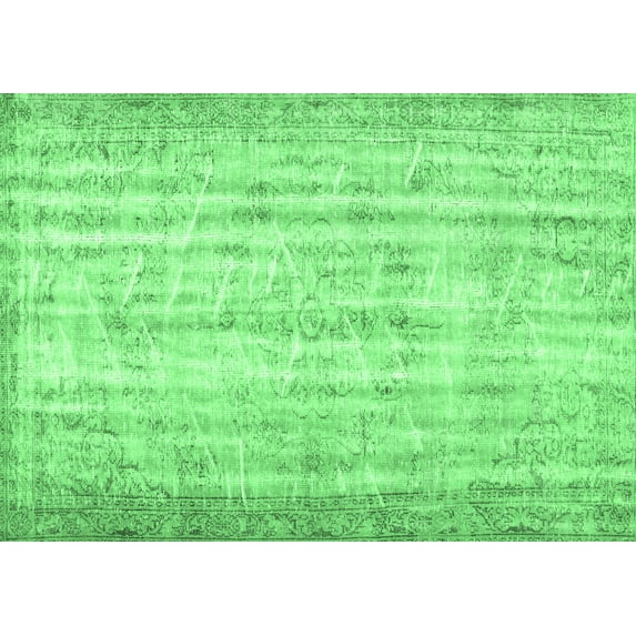 Ahgly Company Indoor Rectangle Persian Emerald Green Traditional Area Rugs, 7' x 10'