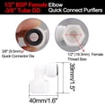 thumbnail image 2 of Ofertas Únicas Conector rápido de purificador de agua de 1/2 pulgada BSP hembra a 3/8 pulgada OD en ángulo para sistema de ósmosis inversa 5 Pcs, 2 of 7