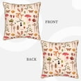 thumbnail image 3 of Kll Retro Autum Mushrooms Decorative Throw Pillow Covers Velvet Soft For Couch Sofa Bedroom Living Room Outdoor -16"X16", 3 of 8