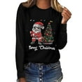 thumbnail image 2 of Babysbule Christmas Tops for Women MERRY CHRISTMAS Printed Women Casual Long Sleeve Round Neck Sweatshirt Pullover Blouse, 2 of 6