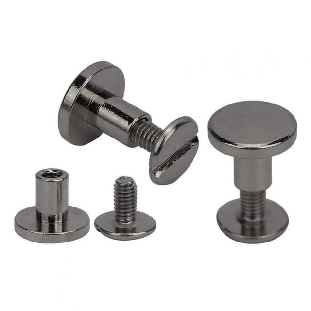 Greensen Rivet Kit,50 Set 8mm Pure Copper Flat Head Rivets Leather Strap Screws Kit for Notebook Binding,Flat Head Rivet