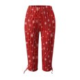 thumbnail image 4 of Feimerou Womens Capri Pants Drawstring Hem Knee Length Capris High Waisted Soft Stretch Yoga Pants Summer Casual Crop Beach Pants, 4 of 5