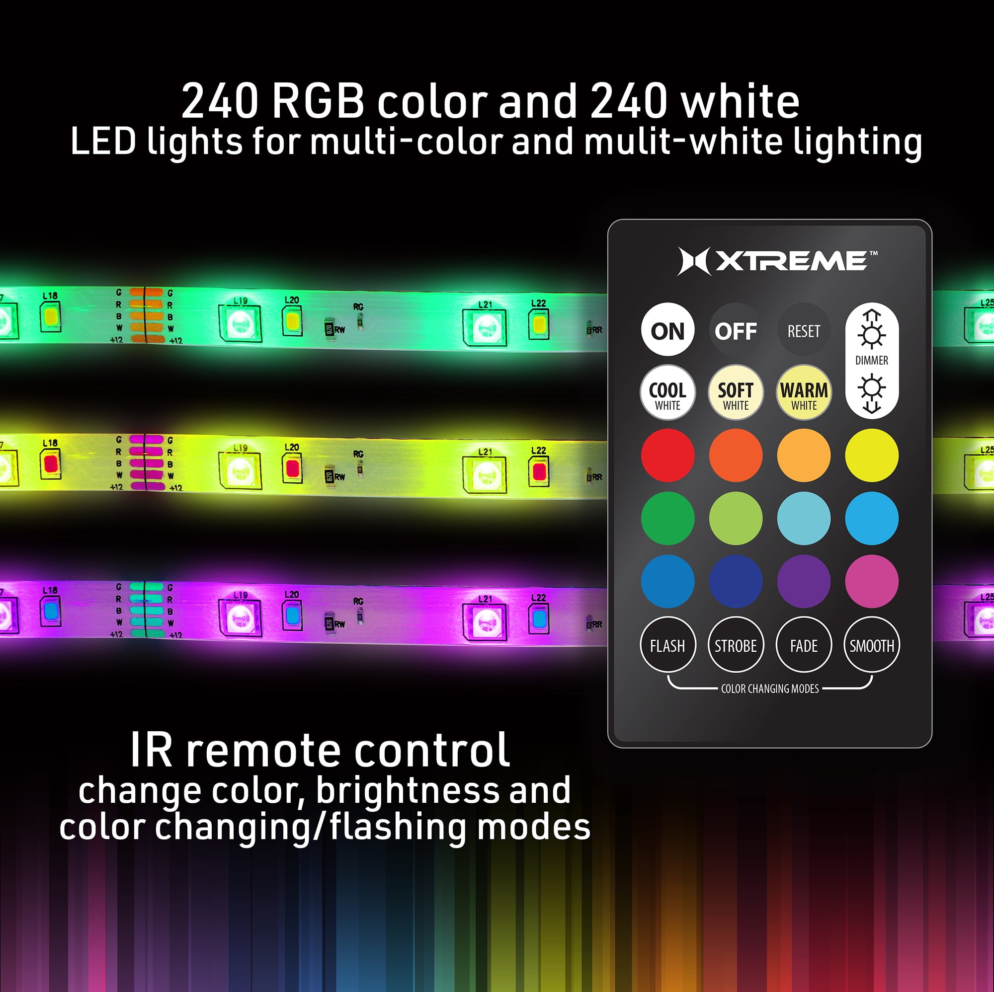 Xtreme Lit 50 x 20 Multi-Color Warm White LED Photo Clips Lights