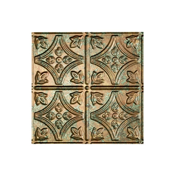 Fasade Easy Installation Traditional 1 Copper Fantasy Glue Up Ceiling Tile/ Ceiling Panel (12" X 12" Sample)