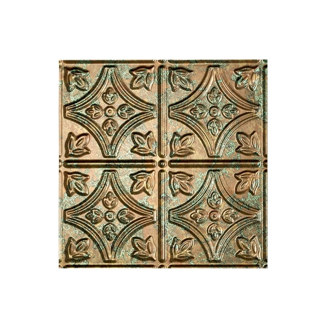Fasade Easy Installation Traditional 1 Copper Fantasy Glue Up Ceiling Tile/ Ceiling Panel (12" X 12" Sample)