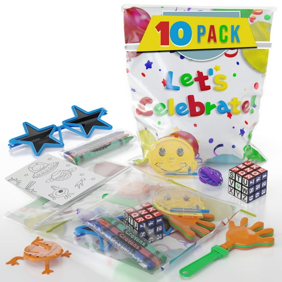 Crown Display 10 Count Pre-Filled Party Favor Bags with Fidget Toys & Goodies for Kids' Party