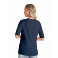 thumbnail image 5 of Women's 2-Pack Half Sleeve V Neck T-Shirts Solid Color Casual Summer Tees Navy blue/Black, 5 of 7