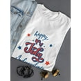 thumbnail image 3 of Happy 4Th Shaped T-Shirt Women -Image by Shutterstock, Female Large, 3 of 4