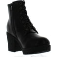 thumbnail image 3 of Refresh CLUB-02 Women's Lace Up Side Zip Platform Chunky Combat Ankle Booties, 3 of 4