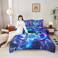 thumbnail image 4 of Homewish Abstract Gamer Bedding Comforter Set 2pcs for Teens Boys Girls,Lightning Video Game Twin Comforter Sets Microfiber,Universe Galaxy Breathable Bedding Set,Breathable Home Decor,Reversible, 4 of 8