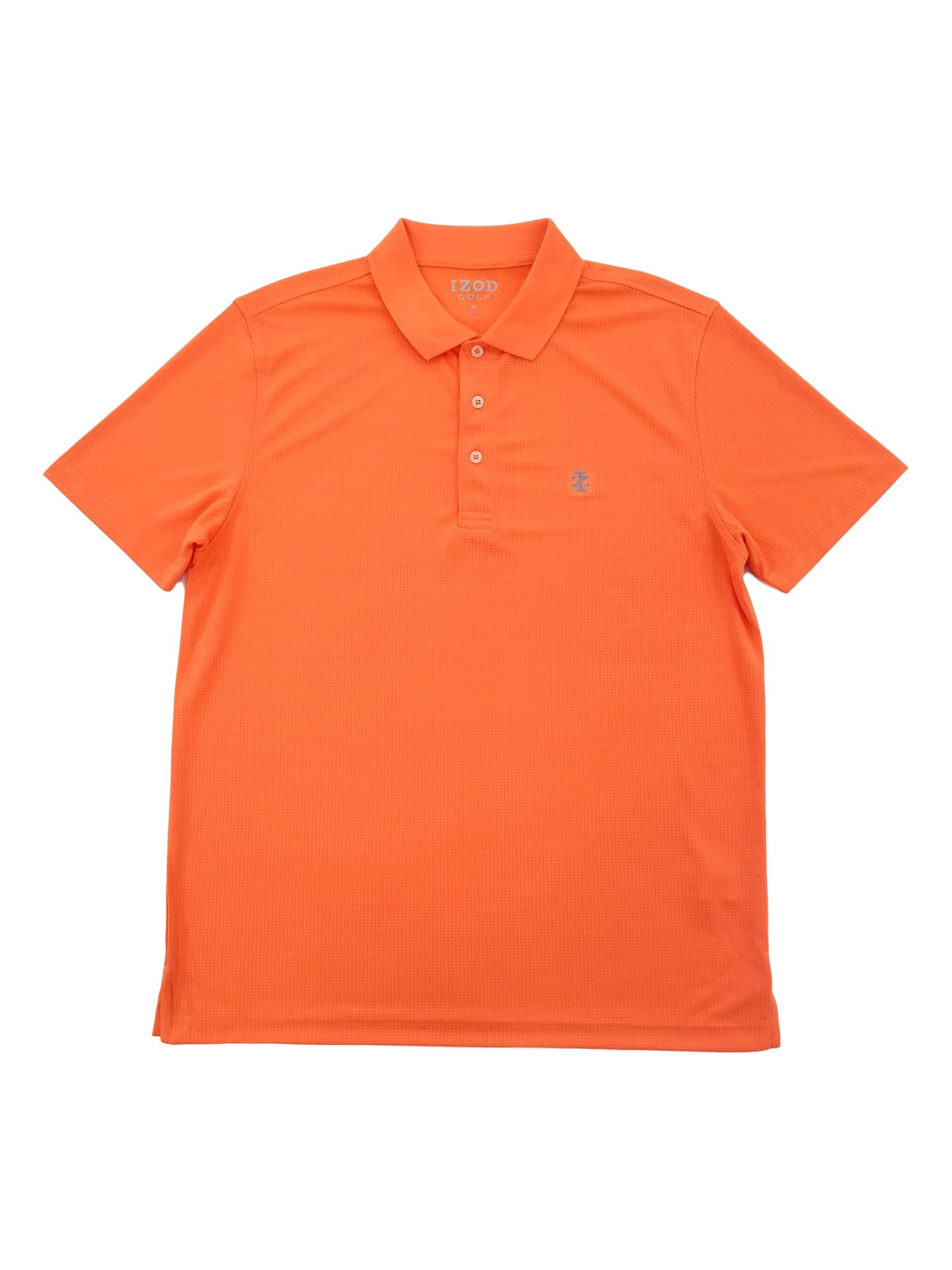 IZOD Mens Melon Orange Grid Swingflex 