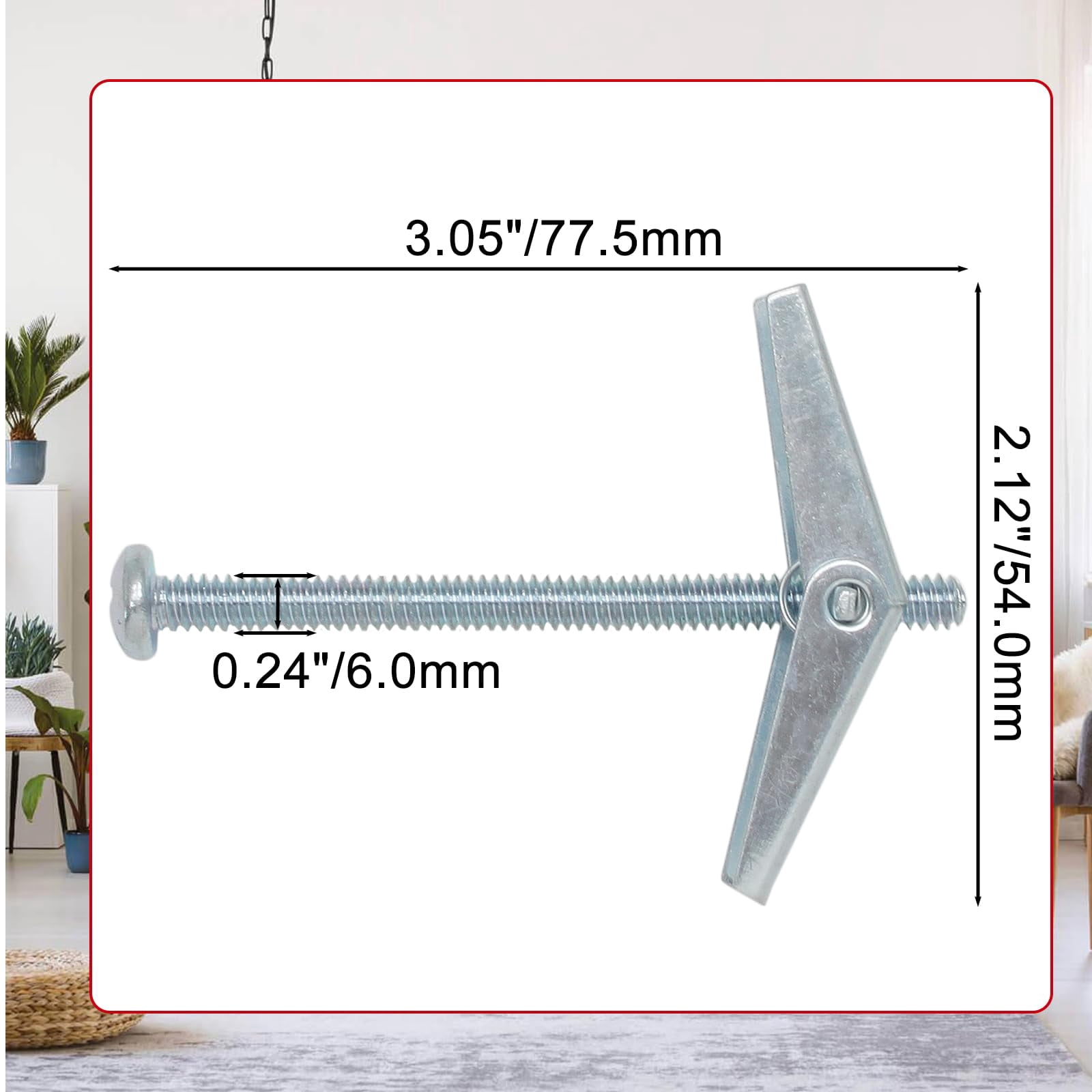 12 Pcs 1/8 x 2 Inch Spring Toggle Bolt, Heavy Duty Drywall Anchors, Butterfly Anchors, Metal Toggle Bolt for Hanging Heavy Items on Drywall Wood
