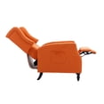 thumbnail image 5 of Arm Pushing Recliner Chair, Modern Button Tufted Wingback Manual Push Back Recliner Chair with Wood Leg & Side Pocket, Upholstered Living Room Chair Single Reclining Sofa Home Theater Seating, Orange, 5 of 7