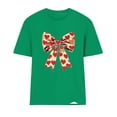 thumbnail image 4 of ClodeEU Women Cute Tops Bow Graphic Tees,Printed Crewneck Short Sleeve T Shirts Green,Womens Plus M, 4 of 4