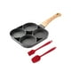 thumbnail image 5 of Sartén para huevos, olla para huevos, plancha, sartén para tortillas, mango de madera, utensilios de cocina, sartén antiadherente para panqueques para 4 agujeros, 5 of 9
