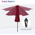 thumbnail image 3 of Simenmax 9ft Patio Umbrella, Outdoor Table Umbrella of 9-Feet with 8 Ribs and Push Button Tilt and Crank, Red, 3 of 7