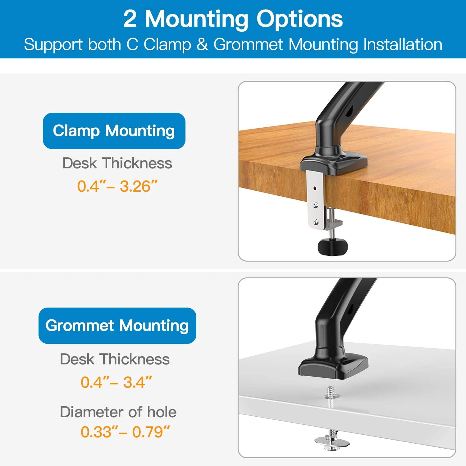 Single Monitor Stand - Gas Spring 