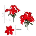thumbnail image 2 of Fake Poinsettias Artificial Christmas Flowers - Artificial Poinsettia Flowers 7 Heads Big Red Fake Flowers for Christmas Tree Silk Flower Decorations, 2 of 8