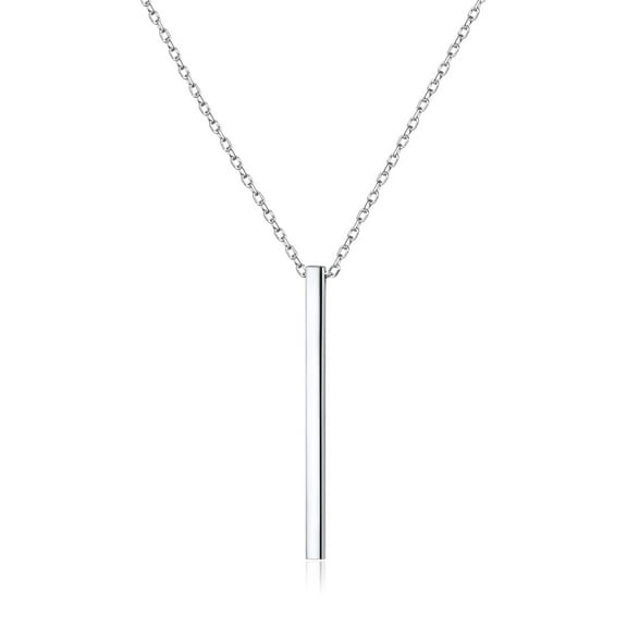 ChicSilver Vertical Bar Necklace Sterling Silver Dainty Long Necklace Y-Shaped Pendant Necklace Jewelry for Women Gift