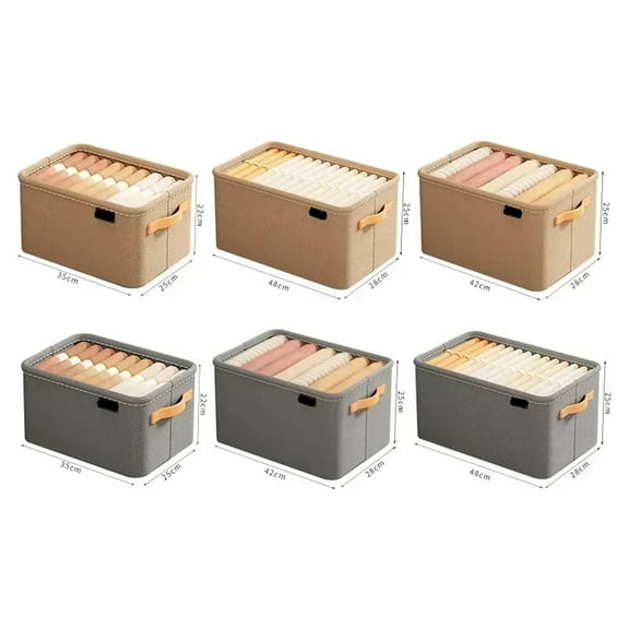 Aminojy Fabric Closet Storage Bins, Decorative Linen Closet Baskets with Handles, Closet Shelf Organizer for Closet Organizing, Shelf, Clothes, Home, Office Storage Box Home Clearance Sales