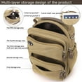 thumbnail image 4 of Canvas Sling Bag, Crossbody Backpack with Multiple Pockets, Khaki (Khaki), 4 of 6