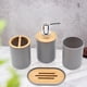 thumbnail image 5 of Juego de accesorios de baño: jabonera, loción, plástico y madera, cepillo de dientes gris 4 piezas, 5 of 8