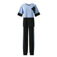 thumbnail image 5 of SnZhen Two Piece Sets for Women Summer Women's Stylish Casual Suit Round Neck Short-sleeved Wide-leg Pants Two-piece Set, 5 of 6