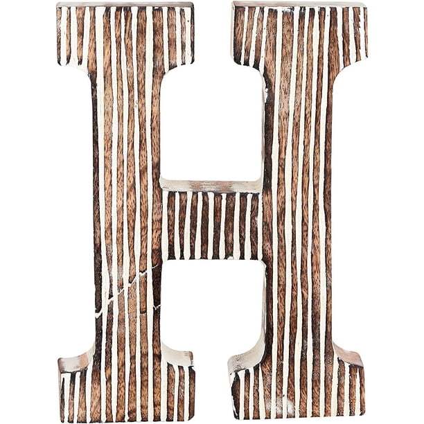 Decorative Wood Letter H Standing and Hanging Wooden Alphabets Block