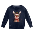 thumbnail image 4 of DGHM Chandails pour Tout-Petits Chandail en Molleton Couverture Enfants Mignon Tween Automne et Hiver Manches Longues Imprimé de Noël Col Rond Chandail à Capuchon pour Garçons et Filles Plus Chaud Chandail à Capuchon Manteau Marine, 4 of 4