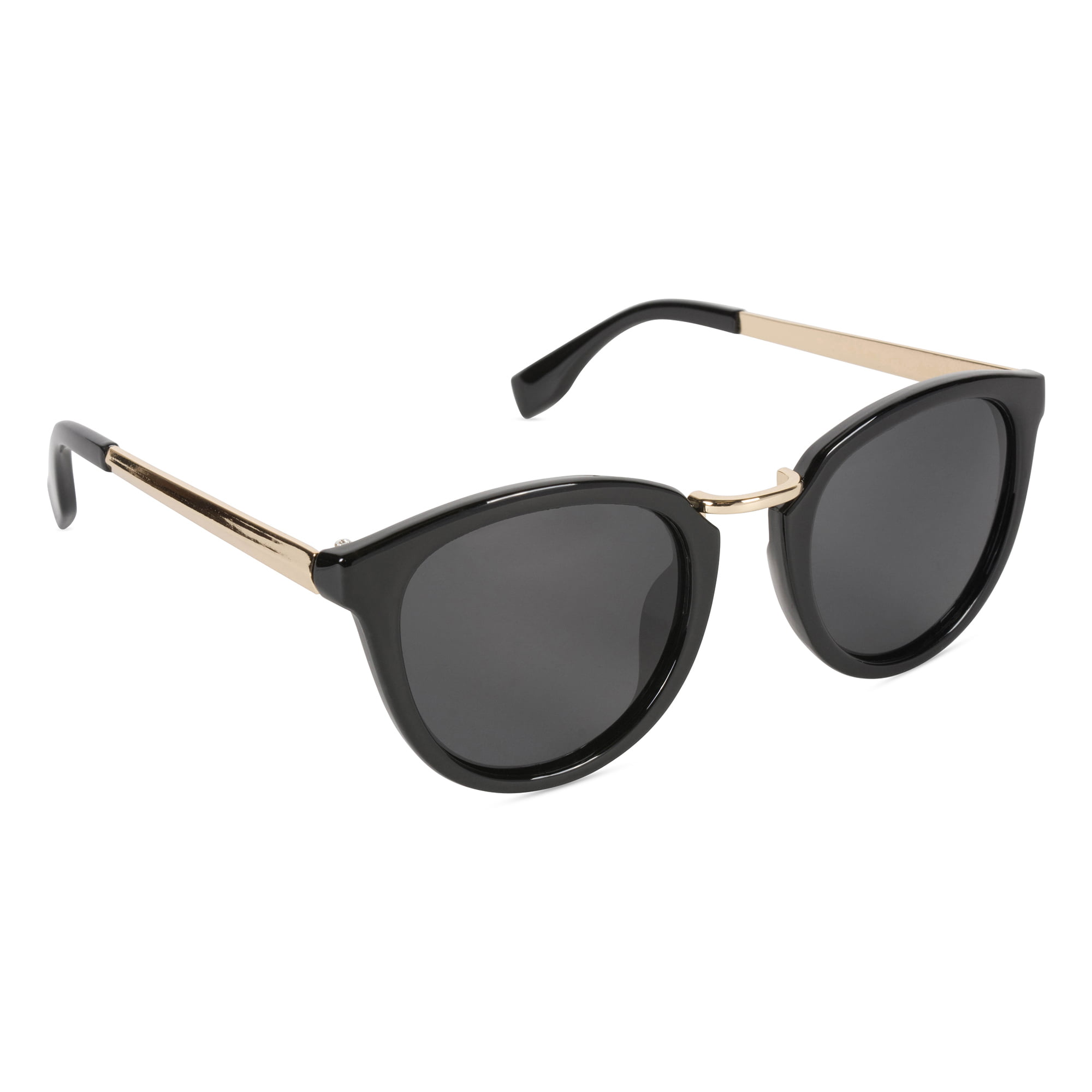 Classic Horned Rim Round Black Unisex Great Quality Polarized Women Sunglasses 