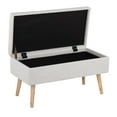 thumbnail image 2 of Storage Contemporary Bench in Natural Wood and Beige Fabric by LumiSource, 2 of 7
