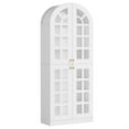 thumbnail image 2 of Demi Bonn 78" Tall Modern Shoe Cabinet - Acrylic Doors + LED Lights, 8-Tier Adjustable Shelves, for Entryway/Closet/Living Room, White & Gold, 2 of 6