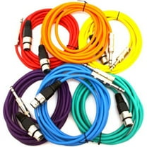 Seismic Audio SATRXL-F6, 6 Pack of Multiple Colors 6' XLR Female to TRS Patch Cables