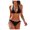 Black, variant on TIHLMK Womens Bikini Swimsuits Women's Solid Bikini Strap Bikini Deep V Split Swimsuit Gift for Women