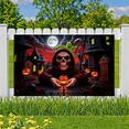 thumbnail image 2 of Spooky Design Halloween Banner Skeleton Pumpkin Decoration Haunted Graveyard Scene for Halloween Party Outdoor Indoor, 2 of 9