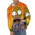 thumbnail image 2 of Simpsons Men's Hoodie With Color Drawstrings Sweatshirt Hooded Pullover Print Winter Coat Jacket Medium, 2 of 9