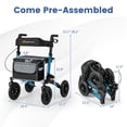 thumbnail image 3 of Goplus Walker for Seniors Folding Rollator Walker with 9" Pneumatic Tires for All Terrain Blue, 3 of 10