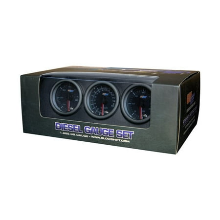 Series Pyrometer Kit - GlowShift Tinted 7 Color Diesel Gauge Set - 60psi Boost, 1500 Pyrometer EGT & 30psi Fuel Pressure Gauges